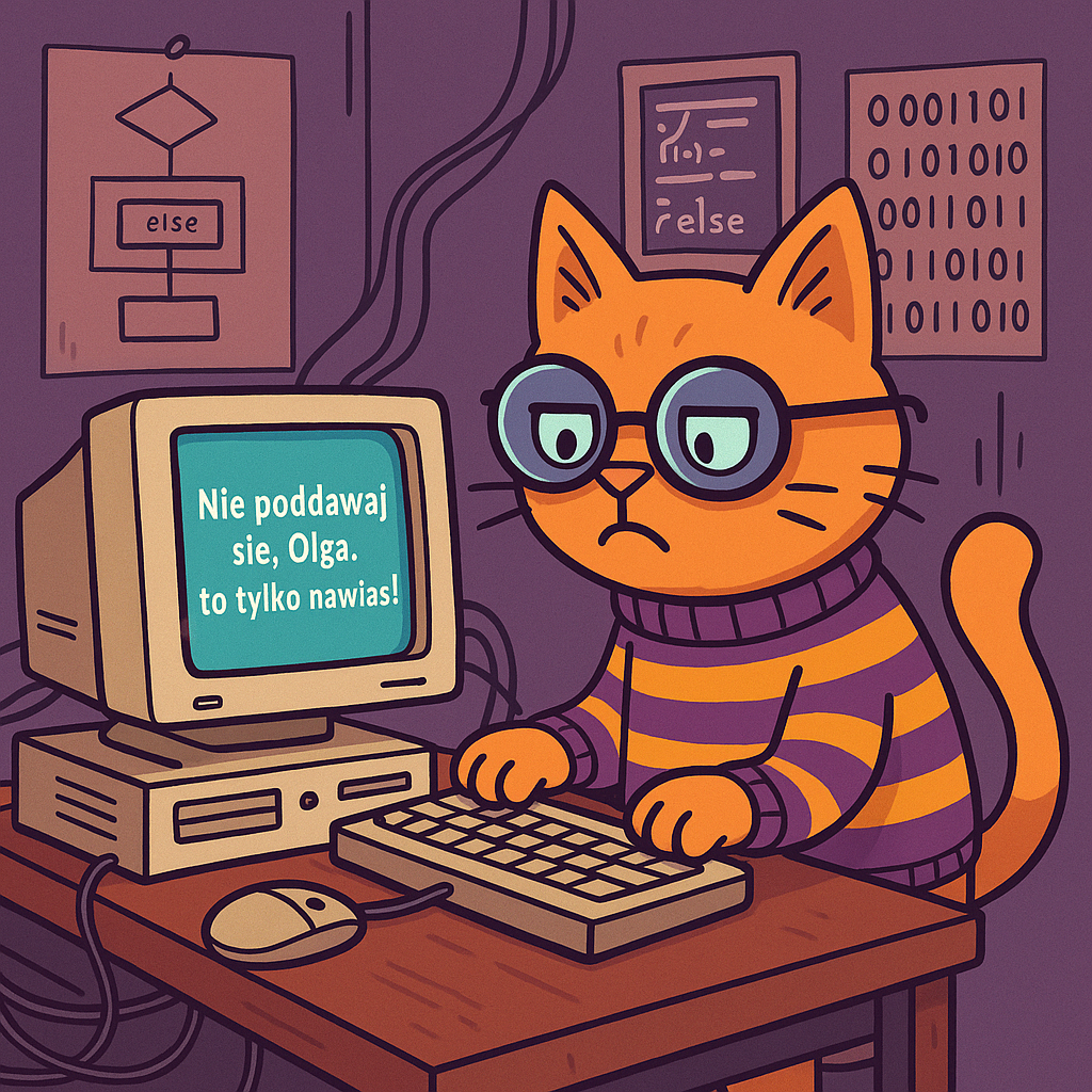 Ilustracja wygenerowana z pomocą ChatGPT (OpenAI) – eksperyment z promptowaniem w ramach nauki Pythona.