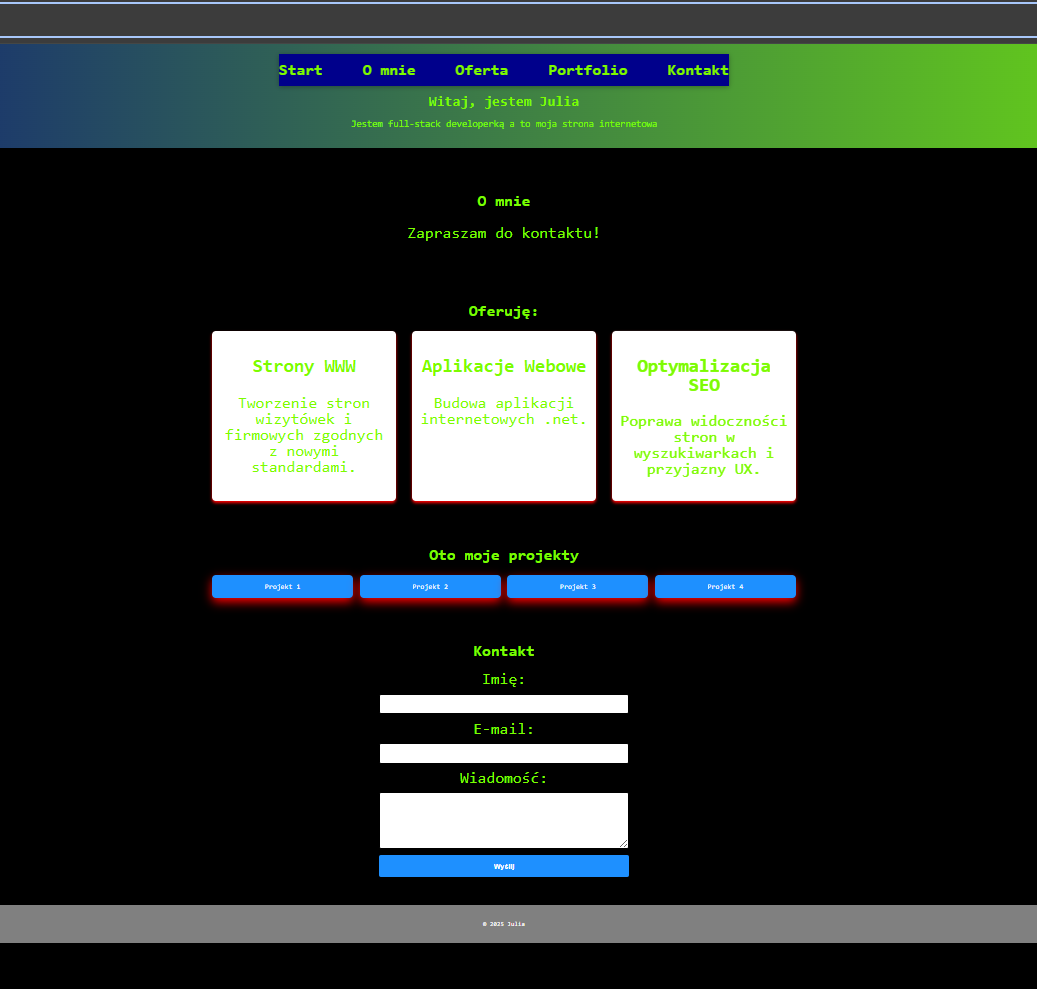 Druga strona HTML CSS