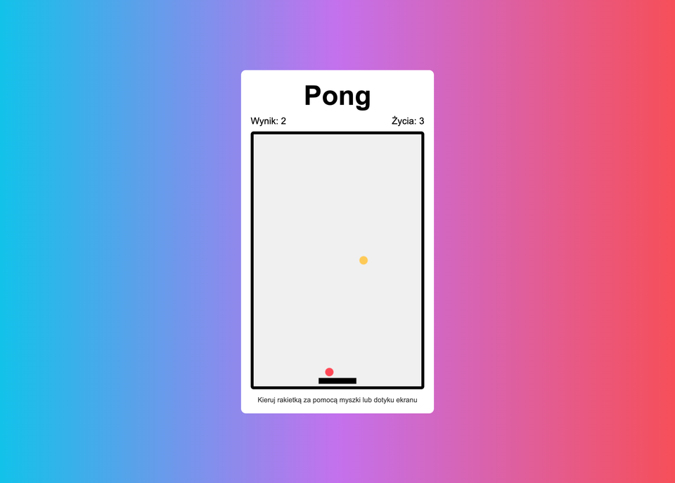 Zadanie JS Pong